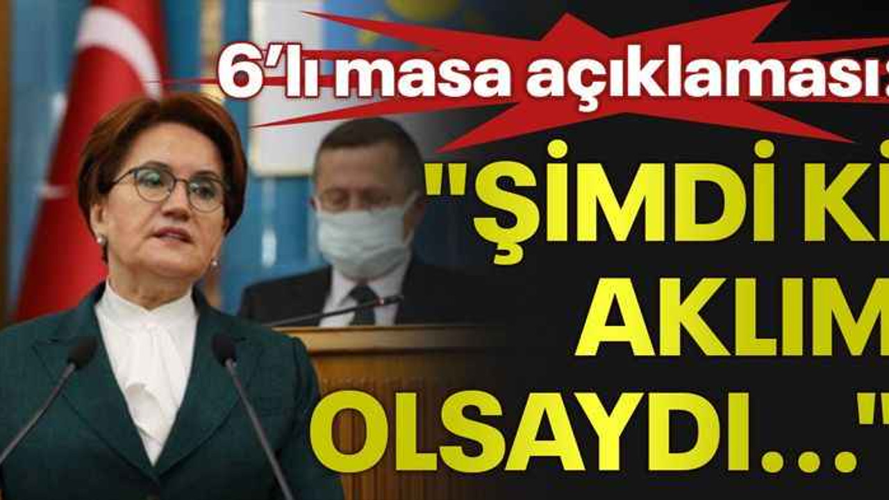 Akşener’den 6’lı masa açıklaması: "Şimdi ki aklım olsaydı..."