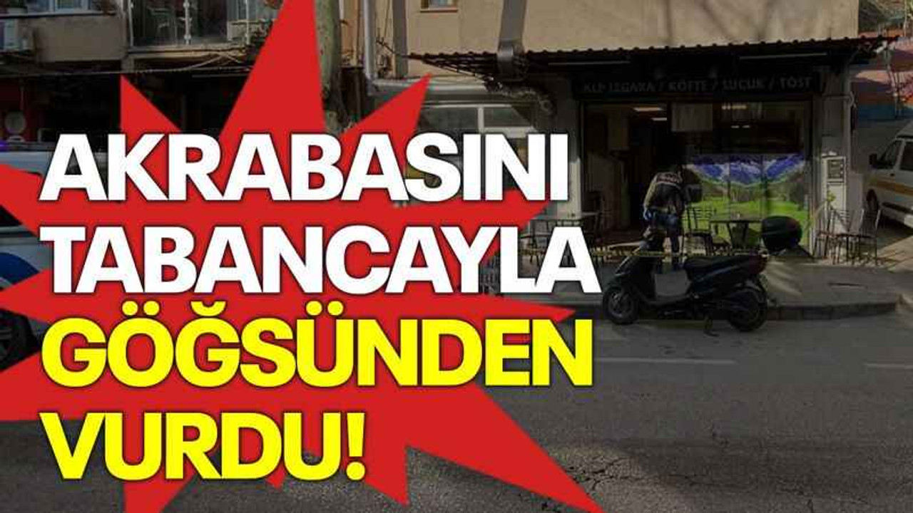 Akrabasını tabancayla göğsünden vurdu!