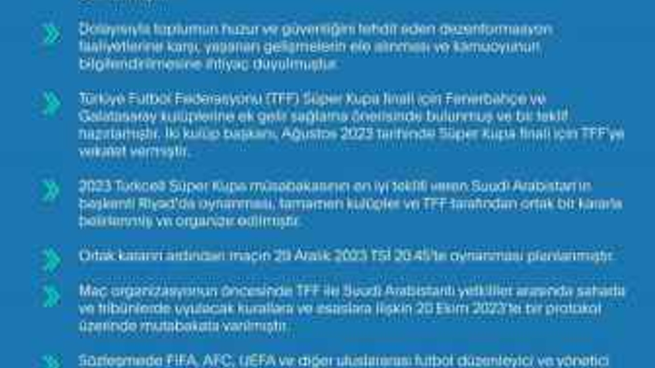 İletişim Başkanlığı’ndan Süper Kupa finali hakkında açıklama