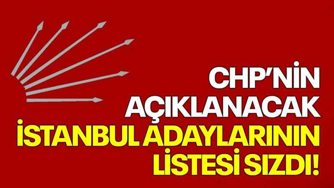 CHP’nin açıklanacak İstanbul adaylarının listesi sızdı!