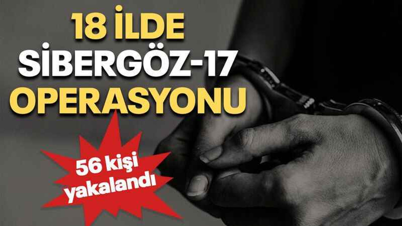18 ilde Sibergöz-17 operasyonu: 56 kişi yakalandı