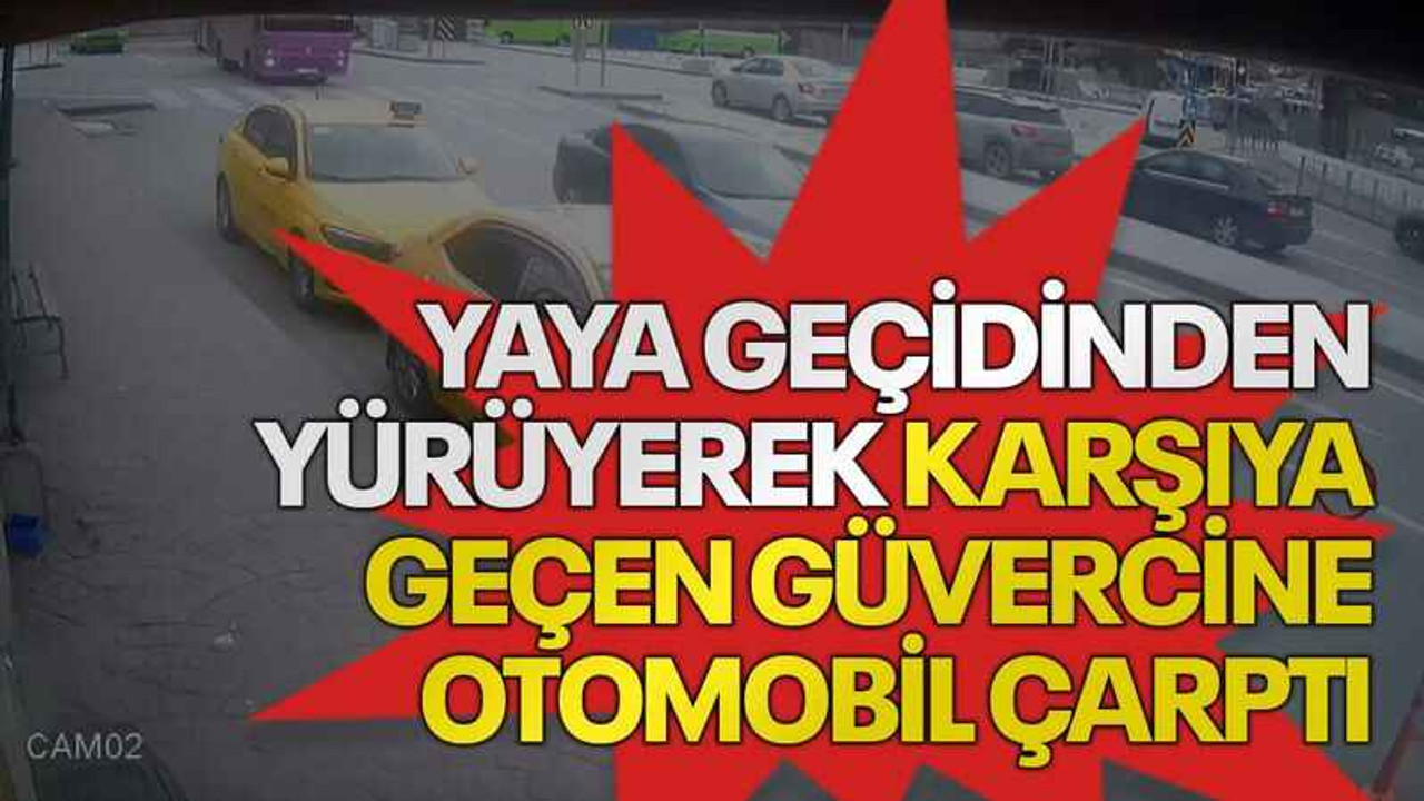 Yaya geçidinden yürüyerek karşıya geçen güvercine otomobil çarptı