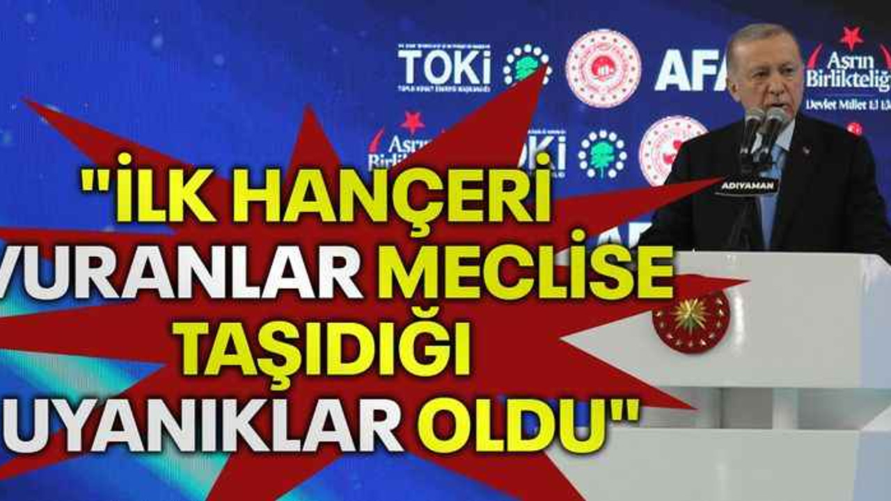 "İlk hançeri vuranlar Meclise taşıdığı uyanıklar oldu"