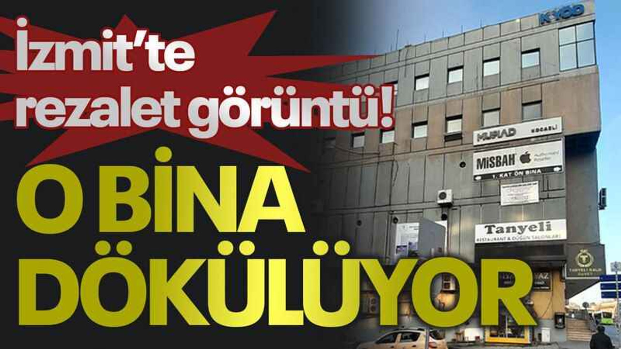 İzmit’te rezalet görüntü! O bina dökülüyor