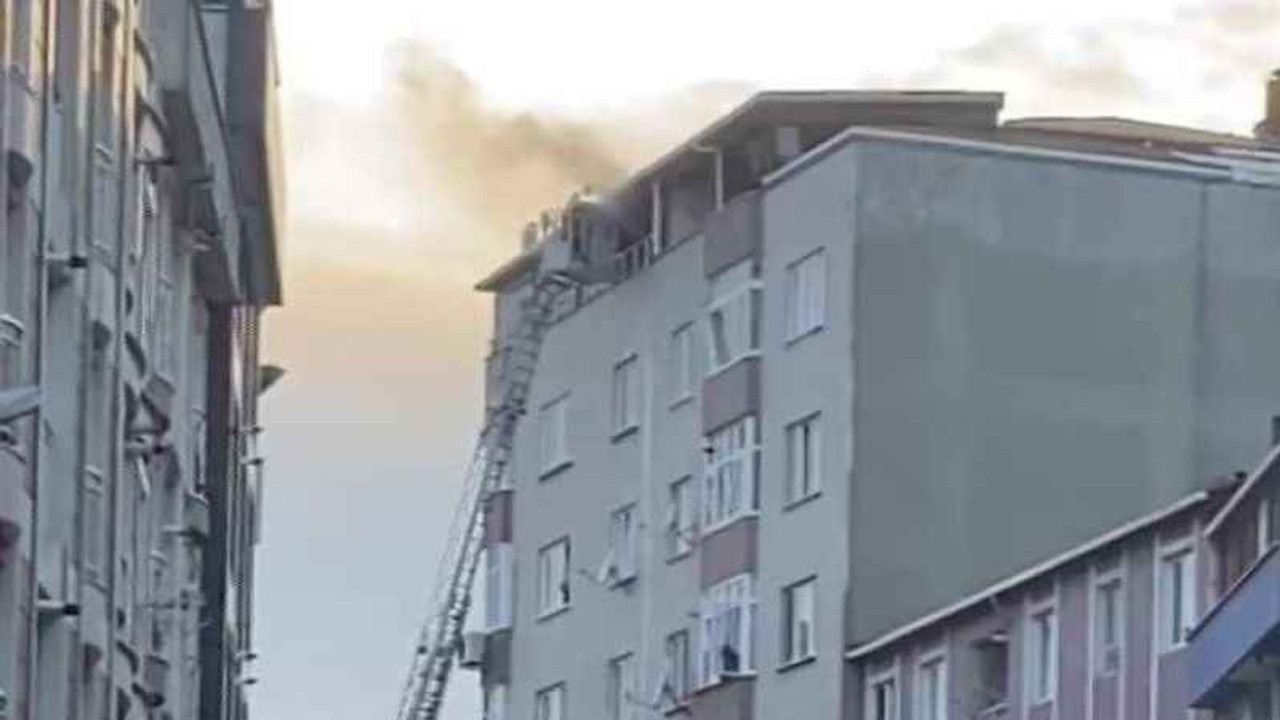 8 katlı binanın terasında yangın paniği