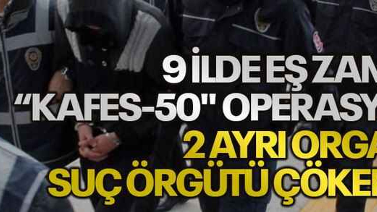 9 ilde eş zamanlı “Kafes-50" Operasyonu! 2 ayrı organize suç örgütü çökertildi