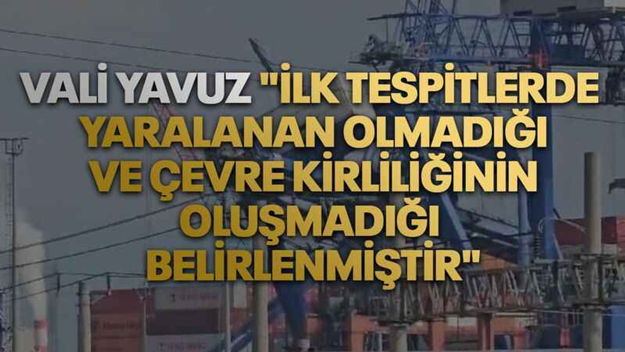 Vali Yavuz "İlk tespitlerde yaralanan olmadığı ve çevre kirliliğinin oluşmadığı belirlenmiştir"