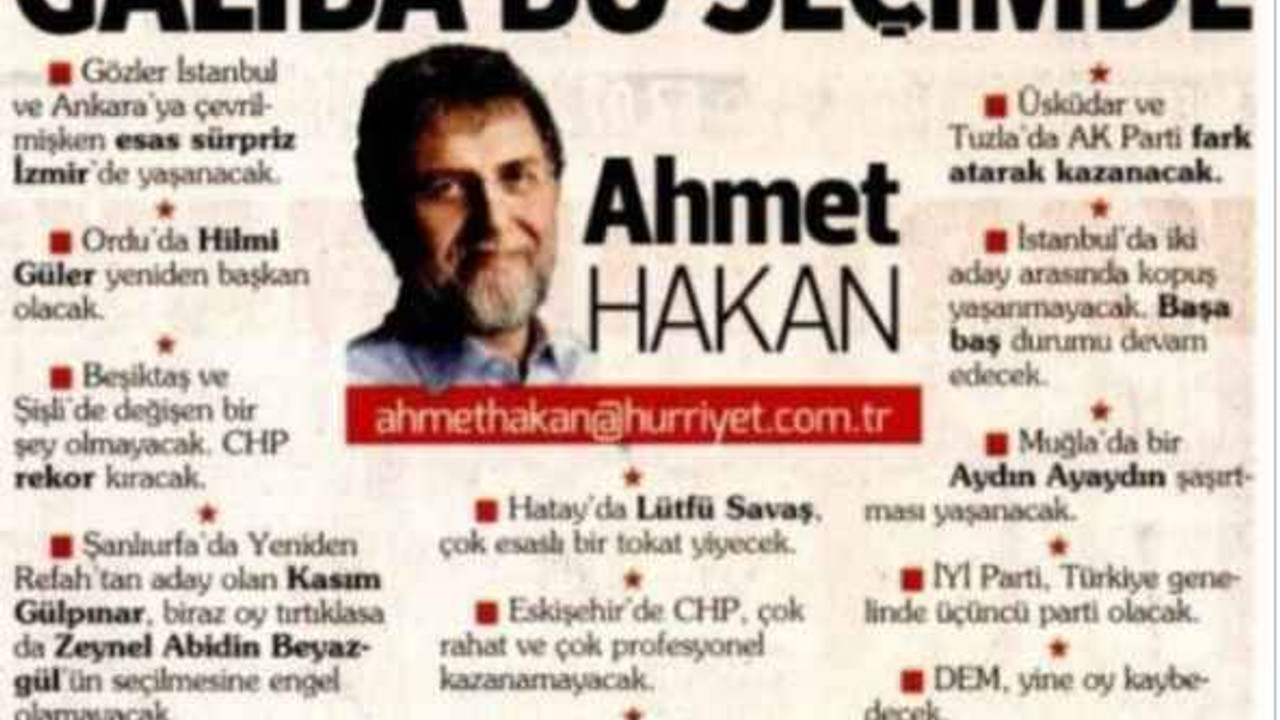 Ahmet Hakan'ın tutmayan seçim tahminleri gündem oldu