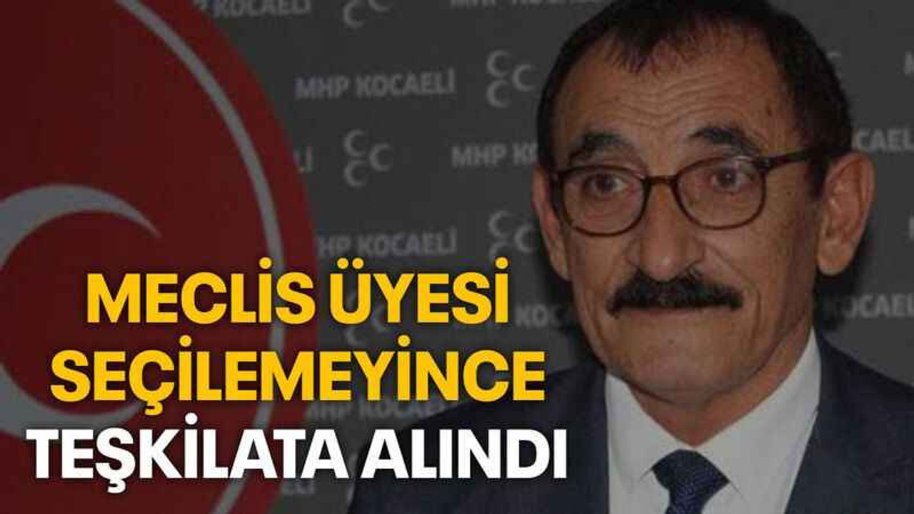 Meclis üyesi seçilemeyince teşkilata alındı