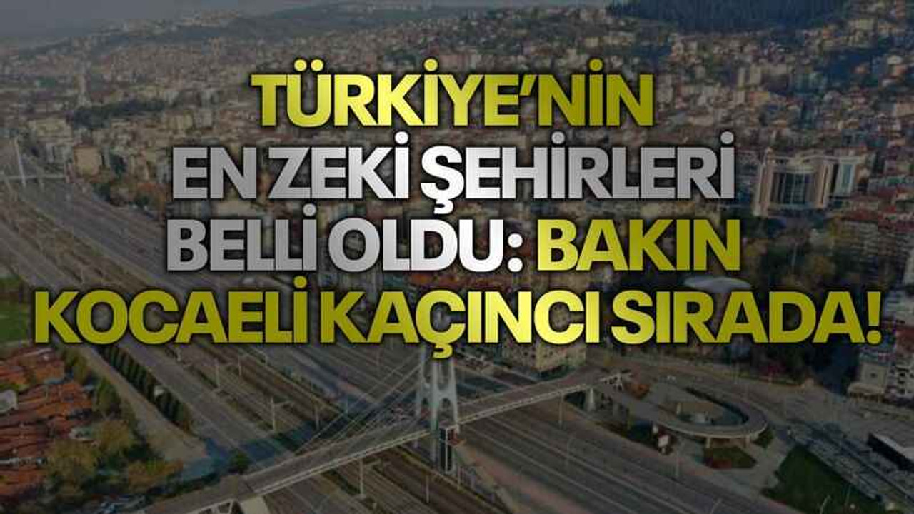 Türkiye’nin en zeki şehirleri belli oldu, bakın Kocaeli kaçıncı sırada!