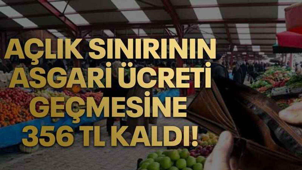 Açlık sınırının asgari ücreti geçmesine 356 TL kaldı!