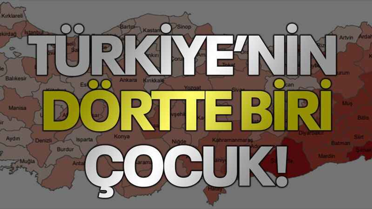 Türkiye’nin dörtte biri çocuk!