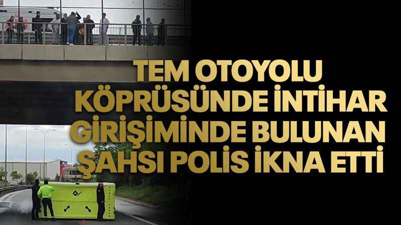 TEM Otoyolu köprüsünde intihar girişiminde bulunan şahsı polis ikna etti