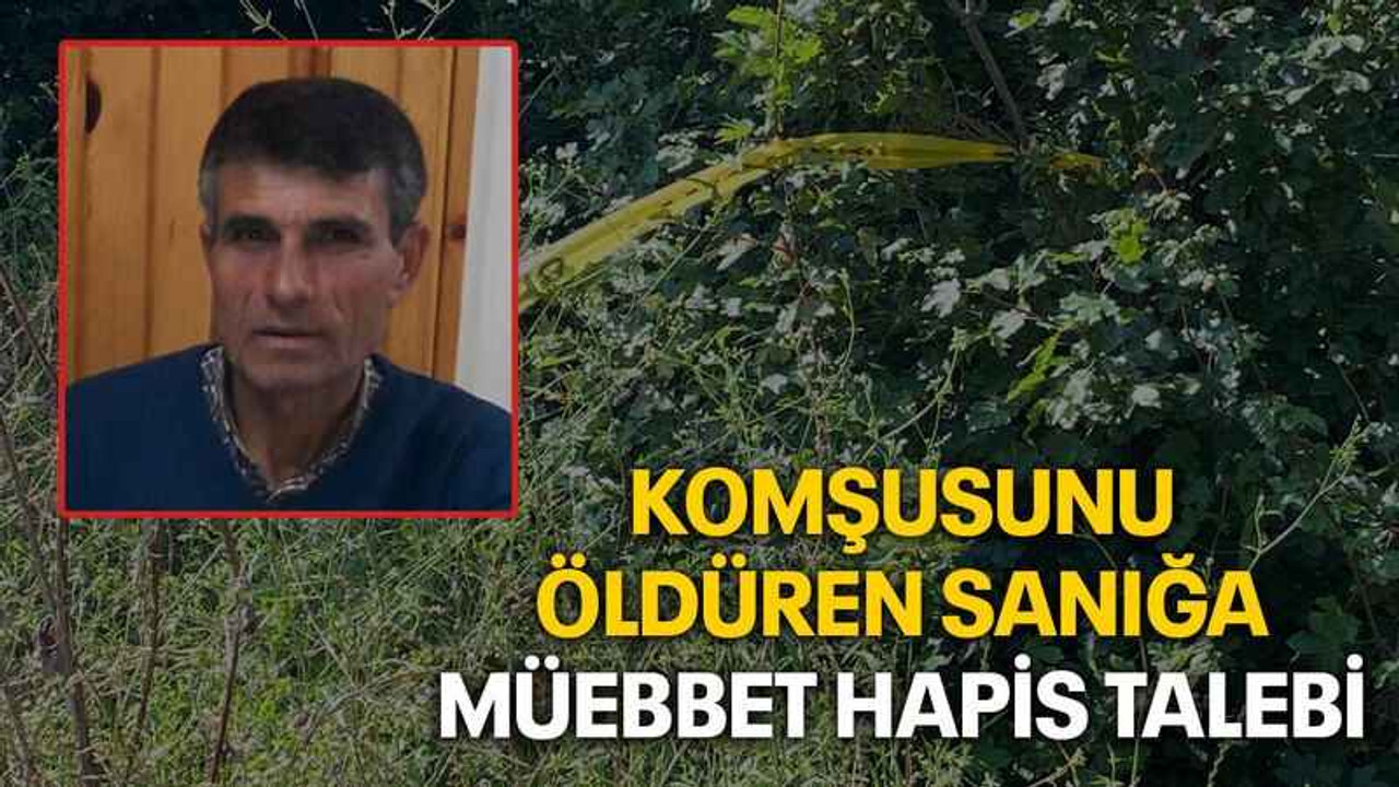 Komşusunu öldüren sanığa müebbet hapis talebi
