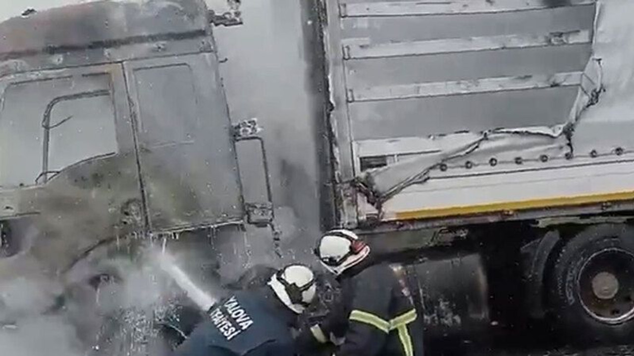 Yalova’da tır alev topuna döndü