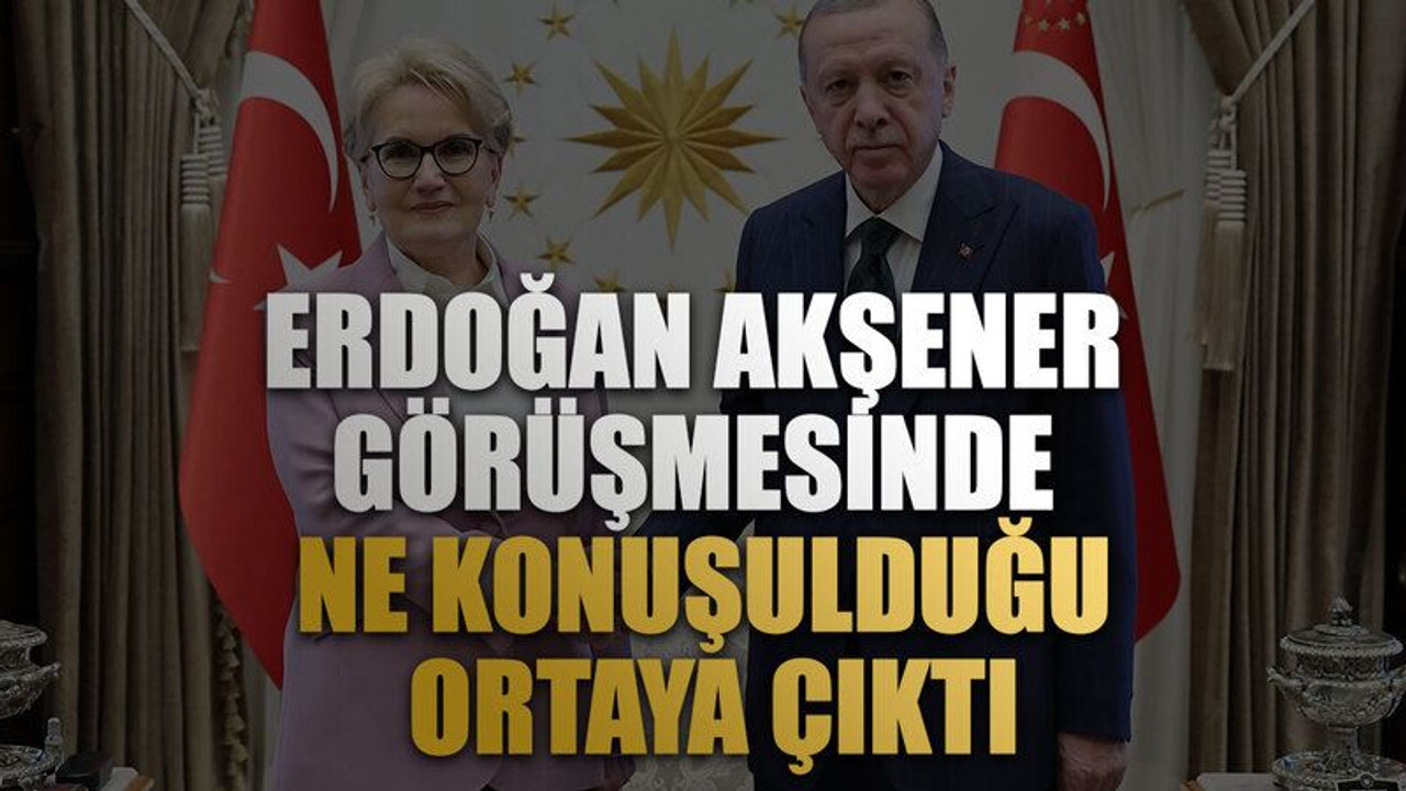 Erdoğan Akşener görüşmesinde ne konuşulduğu ortaya çıktı