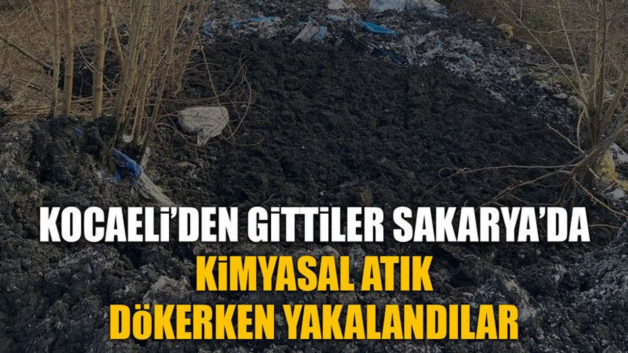 Kocaeli’den gittiler Sakarya’da kimyasal atık dökerken yakalandılar