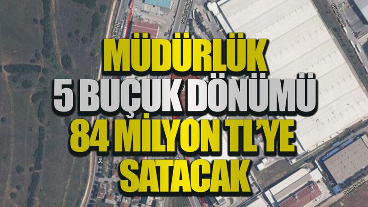 Müdürlük, 5 buçuk dönümü 84 milyon TL’ye satacak