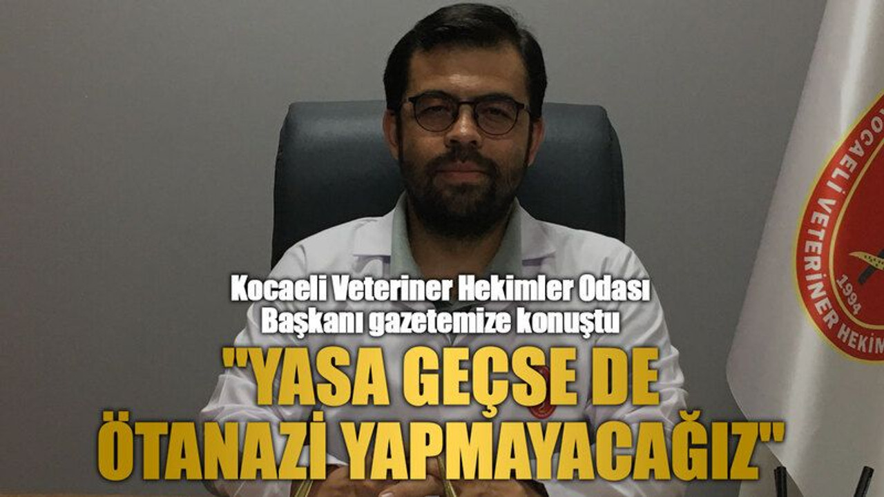 Kocaeli Veteriner Hekimler Odası Başkanı gazetemize konuştu "Yasa geçse de ötanazi yapmayacağız"