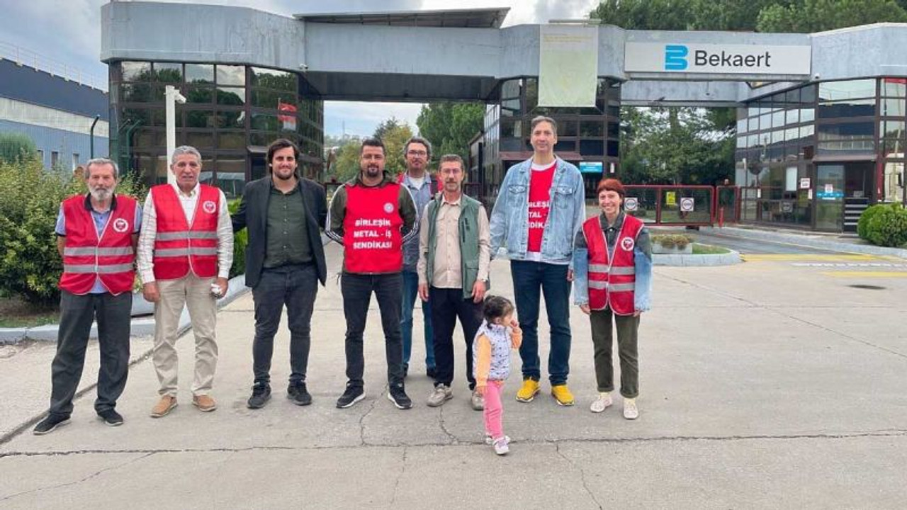 Bekaert işçilerinin eylemine destek ziyareti