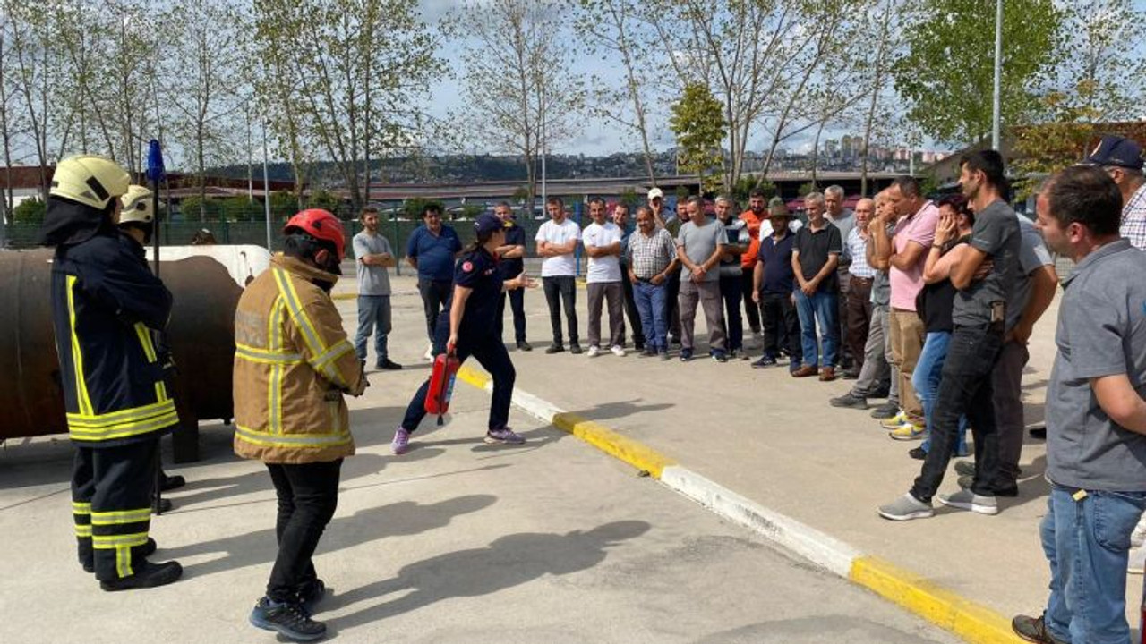 Yahya Kaptan'da yangın güvenliği eğitimi