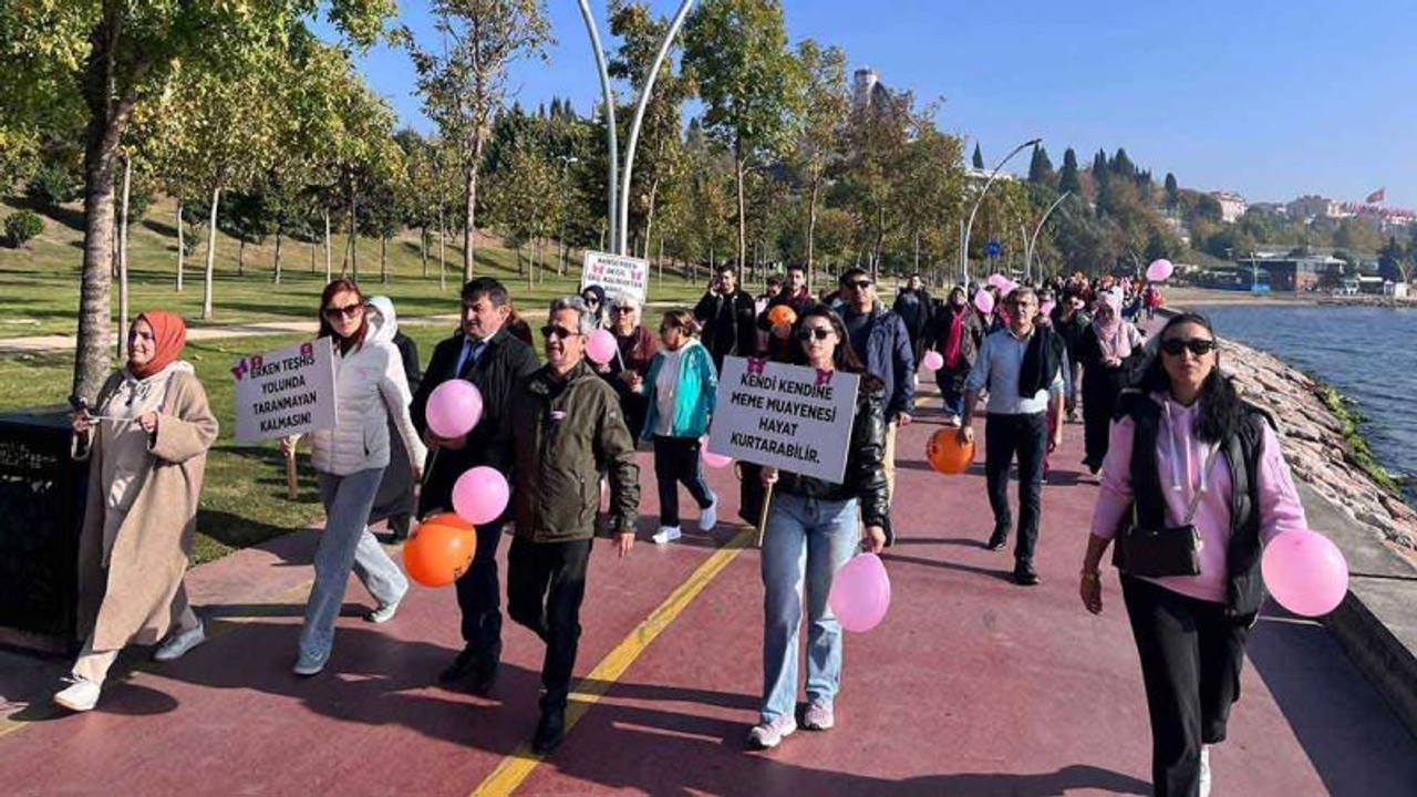 Kocaeli’nin 4 ilçesinde kanser farkındalığı için yürüdüler