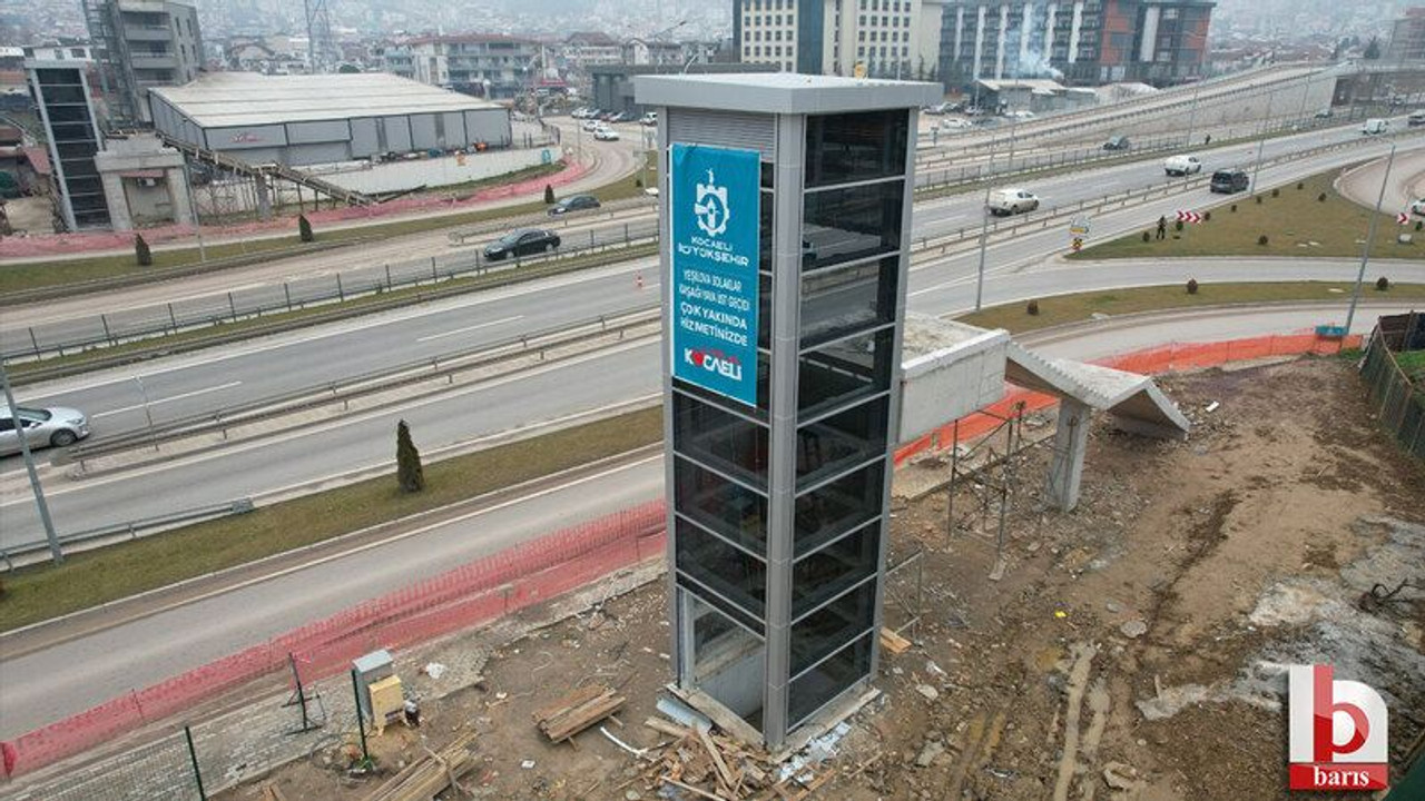 İzmit’teki üst geçit neredeyse bitti!