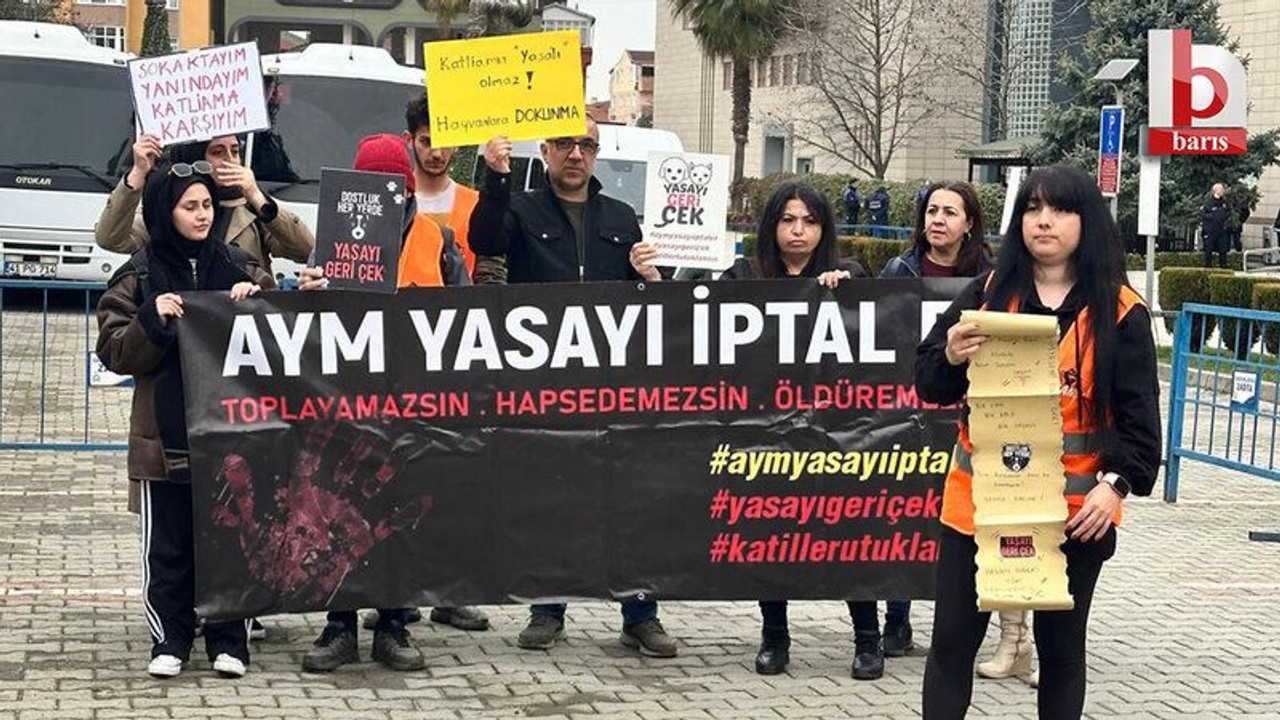 Gebze Belediyesi önünde hayvan severlerden AYM'ye çağrı!
