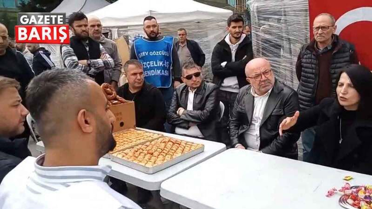 Grevdeki Tezcan işçilerine bayram ziyaret