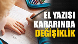 El yazısı kararında değişiklik