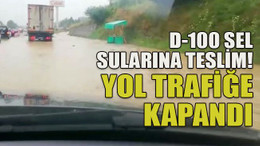 D-100 sel sularına teslim! Yol trafiğe kapandı