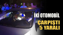 İki otomobil çarpıştı 5 yaralı
