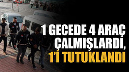1 gecede 4 araç çalmışlardı, 1’i tutuklandı