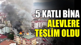 Kocaeli'de korkutan yangın! 5 katlı bina, alevlere teslim oldu