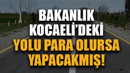 Bakanlık Kocaeli’deki yolu para olursa yapacakmış!