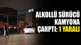 İzmit'te alkollü sürücü, kamyona çarptı: 1 yaralı