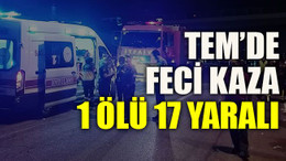 TEM’de feci kaza 1 ölü 17 yaralı