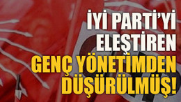 İYİ Parti’yi eleştiren genç yönetimden düşürülmüş!