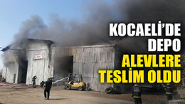 Kocaeli'de TIR servisi olarak kullanılan depoda yangın