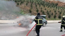 Seyir halindeyken alev alev yandı