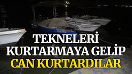 Teknelerini kurtarmaya gelip can kurtardılar