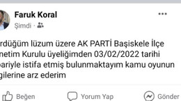 AKP’li yönetici istifa etti