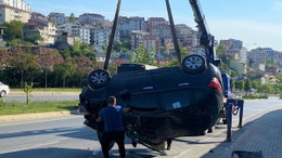 Takla atan otomobilden BURNU BİLE KANAMADAN ÇIKTI