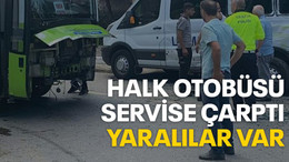 Kocaeli'de halk otobüsü, servise çarptı; yaralılar var