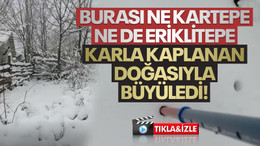 Burası ne Kartepe ne Eriklitepe... Karla kaplanan doğasıyla büyüledi