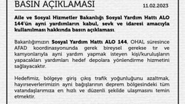 ALO 144, OHAL sürecinde yardım yapmak isteyenler için yönlendirme hattı olacak
