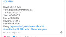 Kahramanmaraş'ta şiddetli artçı deprem!