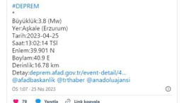 Erzurum'da deprem