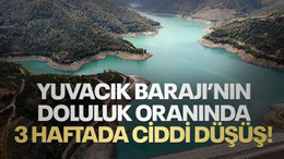 Yuvacık Barajı’nın doluluk oranında 3 haftada ciddi düşüş!