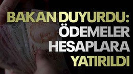 Bakan duyurdu: Ödemeler hesaplara yatırıldı